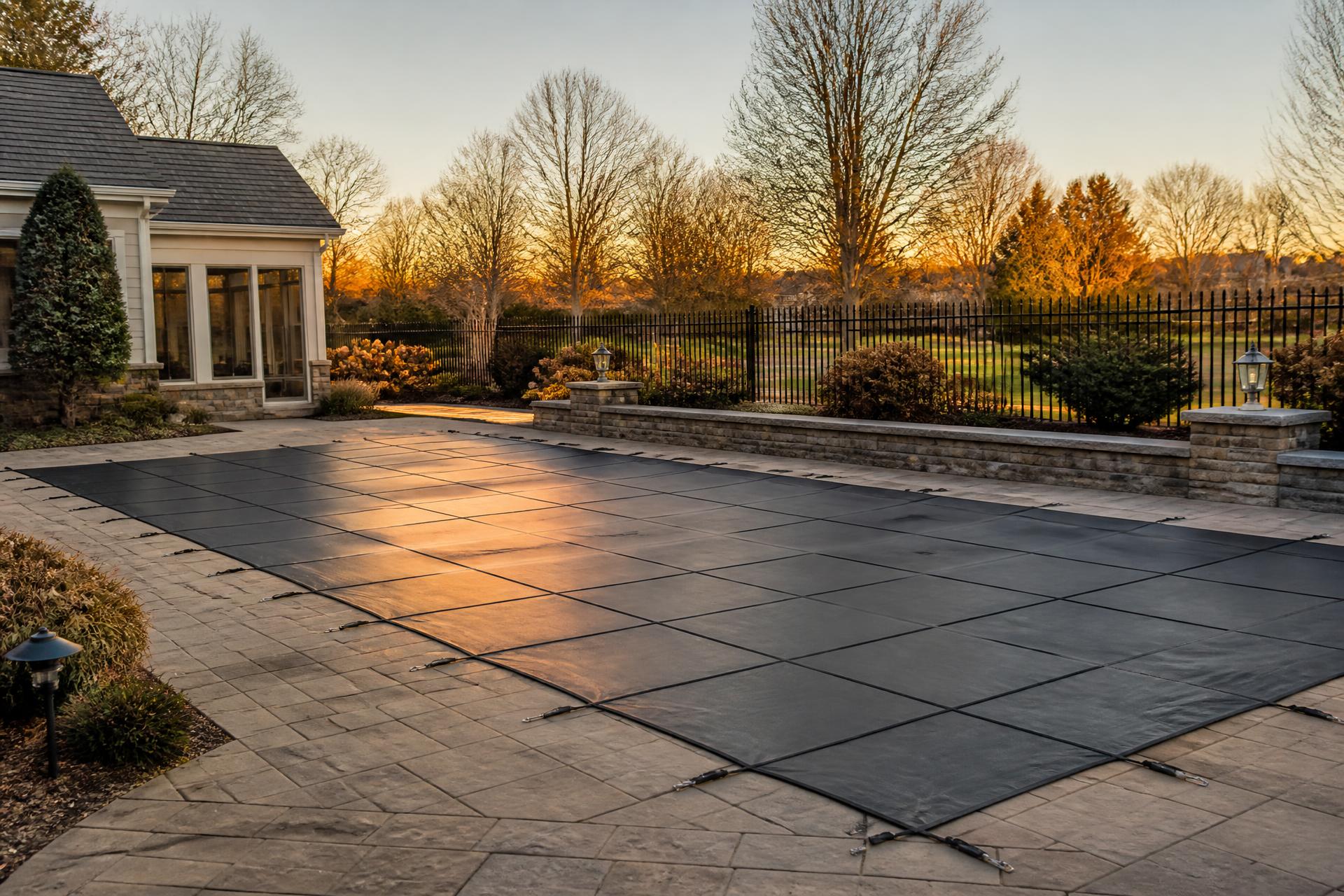 Luxury pool at dusk